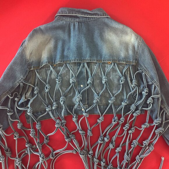 Unique Upcycled Denim Jacket, Street Style, Harajuku, Casual, Oversized, Size S - Picture 8 of 11